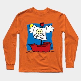 PIRATE SHIP ILLUSTRATION Long Sleeve T-Shirt